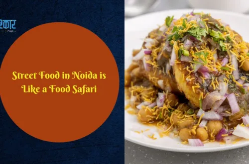 Graphic Saying: Street food in Noida is like a Food Safari